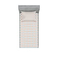 thumbnail image 1 of Ambesonne Modern Fitted Sheet & Pillow Sham Set, Colored Rhombs Borders, Twin, White Seafoam and Coral, 1 of 2