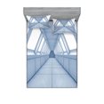 thumbnail image 1 of Ambesonne Modern Fitted Sheet & Pillow Sham Set, Corridor of Spaceship, Full, White, 1 of 2