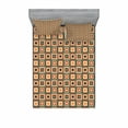 thumbnail image 1 of Ambesonne Modern Fitted Sheet & Pillow Sham Set, Geometric Rounded, Full, Multicolor, 1 of 2