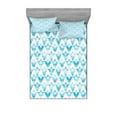 thumbnail image 1 of Ambesonne Modern Fitted Sheet & Pillow Sham Set, Geometric Shape Triangle, Full, Pale Blue, 1 of 3