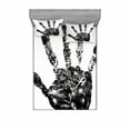 thumbnail image 1 of Ambesonne Modern Fitted Sheet & Pillow Sham Set, Grunge Motley Hand Stamp, Full, Black, 1 of 3
