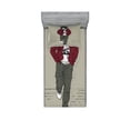 thumbnail image 1 of Ambesonne Modern Fitted Sheet & Pillow Sham Set, Lion Tiger Head Teenager, Twinxl, Ruby Sage Green Black, 1 of 2