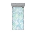 thumbnail image 1 of Ambesonne Modern Fitted Sheet & Pillow Sham Set, Modern Image Stripes, Twinxl, Blue and White, 1 of 2