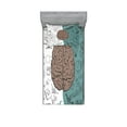 thumbnail image 1 of Ambesonne Modern Fitted Sheet & Pillow Sham Set, Music Logic Brain Art, Twinxl, White Teal Umber, 1 of 2
