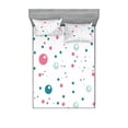 thumbnail image 1 of Ambesonne Modern Fitted Sheet & Pillow Sham Set, Pastel Color Polka Dots, Full, Blue Pink Grey, 1 of 2