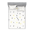thumbnail image 1 of Ambesonne Modern Fitted Sheet & Pillow Sham Set, Polka Dots Geometric, Full, Yellow White Grey, 1 of 2