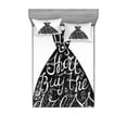 thumbnail image 1 of Ambesonne Modern Fitted Sheet & Pillow Sham Set, Positive Words on Hanger, Full, Brown White, 1 of 2