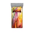 thumbnail image 1 of Ambesonne Modern Fitted Sheet & Pillow Sham Set, Rainbow Colored Image, Twin, Multicolor, 1 of 2