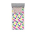 thumbnail image 1 of Ambesonne Modern Fitted Sheet & Pillow Sham Set, Romantic Butterfly, Twin, Dark Blue Yellow, 1 of 2
