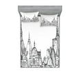 thumbnail image 1 of Ambesonne Modern Fitted Sheet & Pillow Sham Set, Sketchy Art Landmark, Queen, Black and White, 1 of 2