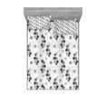thumbnail image 1 of Ambesonne Modern Fitted Sheet & Pillow Sham Set, Sketchy Lines Stripes, Queen, Charcoal Grey, 1 of 3