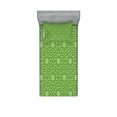 thumbnail image 1 of Ambesonne Modern Fitted Sheet & Pillow Sham Set, Stars Geometric Shapes, Twinxl, Lime Green, 1 of 3