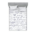 thumbnail image 1 of Ambesonne Modern Fitted Sheet & Pillow Sham Set, Student Geometry, Queen, Dark Purple and White, 1 of 2