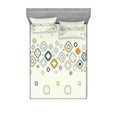thumbnail image 1 of Ambesonne Modern Fitted Sheet & Pillow Sham Set, Vector Geometric Shapes, Queen, Cream Marigold Pale Blue, 1 of 2