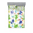 thumbnail image 1 of Ambesonne Modern Fitted Sheet & Pillow Sham Set, Vivid Ornaments, Queen, Multicolor, 1 of 2