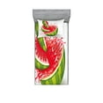 thumbnail image 1 of Ambesonne Modern Fitted Sheet & Pillow Sham Set, Watermelon Cuts Juice, Twin, Red White and Fern Green, 1 of 2