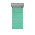 thumbnail image 1 of Ambesonne Modern Fitted Sheet & Pillow Sham Set, Wavy Horizontal Lines, Twinxl, Pale Orange Turquoise, 1 of 2
