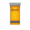 thumbnail image 1 of Ambesonne Modern Fitted Sheet & Pillow Sham Set, Yellow Cab Artdeco, Twin, Orange White and Black, 1 of 3