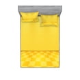 thumbnail image 1 of Ambesonne Modern Fitted Sheet & Pillow Sham Set, Yellow Lemon Chess, Full, Yellow and Cream, 1 of 3