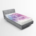 thumbnail image 1 of Ambesonne Modern Fitted Sheet, Positive Words Paint, Twin XL Size, Blue Fuchsia, 1 of 3