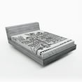 thumbnail image 1 of Ambesonne Modern Fitted Sheet, Sketchy Cartoon Drawing Art, Queen Size, White and Black, 1 of 2