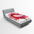 thumbnail image 1 of Ambesonne Modern Fitted Sheet, Smiling Woman Lips Effects, Twin XL Size, Fuchsia and Red, 1 of 2
