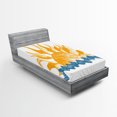 thumbnail image 1 of Ambesonne Modern Fitted Sheet, Sun Theme Warm Colors Beams, Twin Size, Yellow Blue, 1 of 3