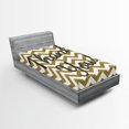 thumbnail image 1 of Ambesonne Modern Fitted Sheet, Thank You Words ZigZag, Twin XL Size, Charcoal Grey Yellow, 1 of 2