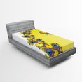 thumbnail image 1 of Ambesonne Modern Fitted Sheet, Trippy Seahorse Pattern, Twin Size, Earth Yellow Blue, 1 of 2