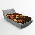 thumbnail image 1 of Ambesonne Modern Fitted Sheet, Vector Big Apple, Twin XL Size, Dark Brown Marigold, 1 of 3