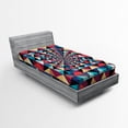 thumbnail image 1 of Ambesonne Modern Fitted Sheet, Visual Patchwork Retro, Twin XL Size, Multicolor, 1 of 2
