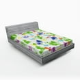 thumbnail image 1 of Ambesonne Modern Fitted Sheet, Vivid Ornaments, Queen Size, Multicolor, 1 of 2