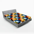 thumbnail image 1 of Ambesonne Modern Fitted Sheet, Watercolor Ring Shapes, Full Size, Orange Blue, 1 of 2