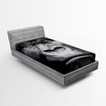 thumbnail image 1 of Ambesonne Modern Fitted Sheet, Wild Gorilla Orange Eyes, Twin XL Size, Grey Marigold, 1 of 2