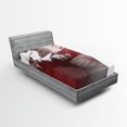 thumbnail image 1 of Ambesonne Modern Fitted Sheet, Woman Mountain Portrait, Twin XL Size, Dimgrey Ruby White, 1 of 3