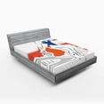 thumbnail image 1 of Ambesonne Modern Fitted Sheet, Woman Sketch in Polka, Full Size, Vermilion and Blue, 1 of 2