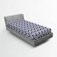thumbnail image 1 of Ambesonne Modern Fitted Sheet, Zig Zag Striped Pattern, Twin XL Size, Navy Blue White, 1 of 2