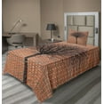 thumbnail image 1 of Ambesonne Modern Fitted & Top Sheet Set with Sham, Brick Wall Lonely Fall Tree, Cinnamon and Brown, 1 of 4