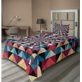 thumbnail image 1 of Ambesonne Modern Fitted & Top Sheet Set with Sham, Visual Patchwork Retro, Multicolor, 1 of 4