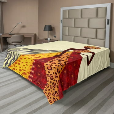 Ambesonne Modern Flat Sheet, Patterns, California King, Multicolor