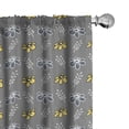 thumbnail image 1 of Ambesonne Modern Floral Window Curtains, Repeated Flowers Art, Each 28" W x 95" L, Dimgray Multicolor, 1 of 4