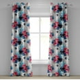 thumbnail image 1 of Ambesonne Modern Floral Grommet Curtain, Dreamy Hibiscus Print, 50"x96", Dark Cocoa Sea Blue Cream, 1 of 1