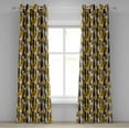 thumbnail image 1 of Ambesonne Modern Grommet Curtain, Grunge Art Brushstrokes, 50" x 108", Earth Yellow Black, 1 of 6