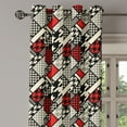 thumbnail image 1 of Ambesonne Modern Grommet Curtain Single Panel, Minimalist Design, 50"x60", White Black Red, 1 of 5