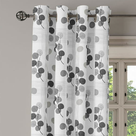 Ambesonne Modern Grommet Curtain Single Panel, Sketchy Lines Stripes, 50"x60", Charcoal Grey