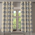 thumbnail image 1 of Ambesonne Modern Grommet Curtain, Square Shaped Lines, 50" x 54", Black White Yellow, 1 of 6