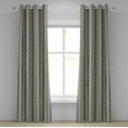 thumbnail image 1 of Ambesonne Modern Grommet Curtain, Triangle Shaped Lines, 50" x 120", Mustard and Black, 1 of 6