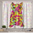 thumbnail image 1 of Ambesonne Modern Kitchen Curtains, Cat Digital Colors, 55"x39", Multicolor, 1 of 2