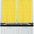 thumbnail image 1 of Ambesonne Modern Kitchen Curtains, Chevron Pattern Yellow, 55"x45", Yellow and White, 1 of 1