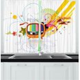 thumbnail image 1 of Ambesonne Modern Kitchen Curtains, Digital Media TV Art, 55"x39", Multicolor, 1 of 3